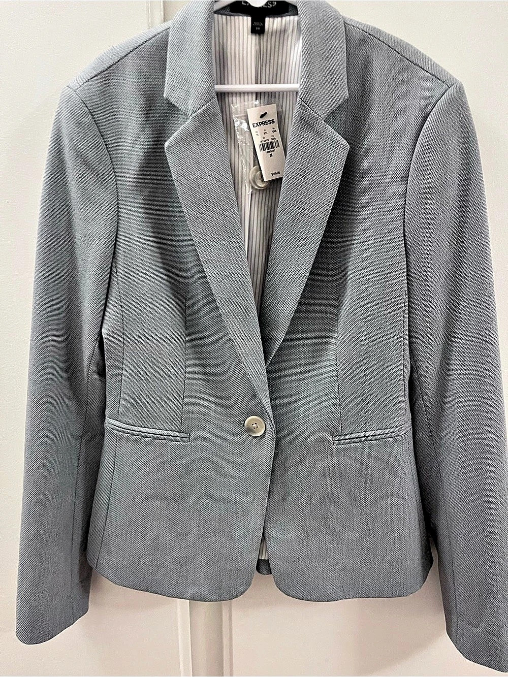 NWT Express Boys Heather Gray Suit Jacket Blazer Size 00 One Button